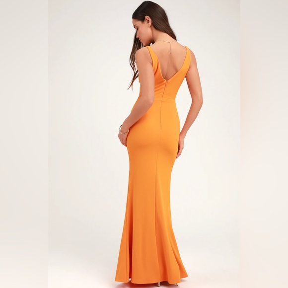 Lulus XS Melora Orange Mango Maxi Dress BNWT - Picture 3 of 4
